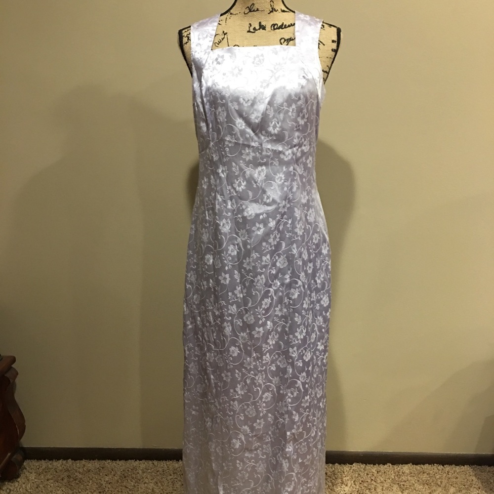 Vintage Ankle length purple flowered dress